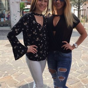 black flower top